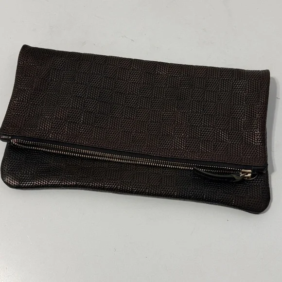 Clare V Cream Leather Tag on Blue Fabric worn once - Picture 2 of 11